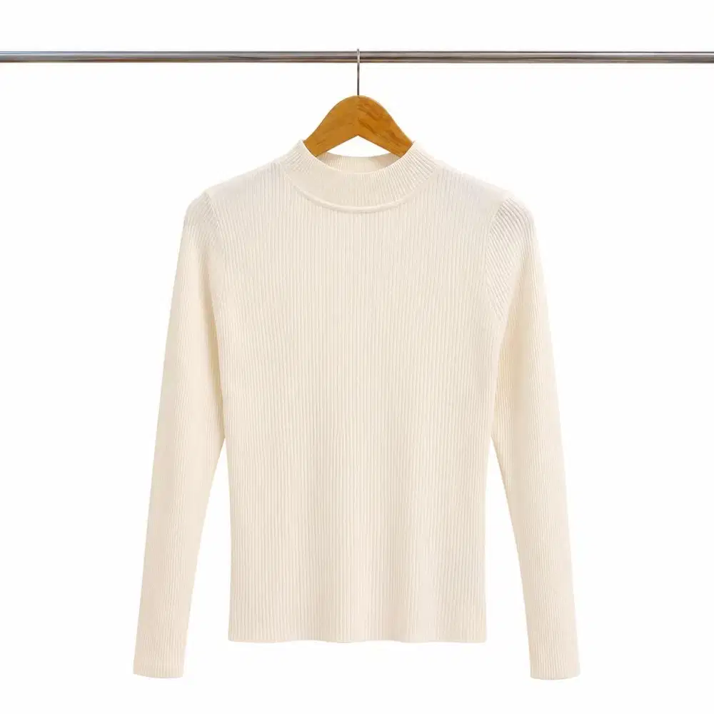 Bodyfit Longsleeve Knit - Offwhite | Manset Wanita