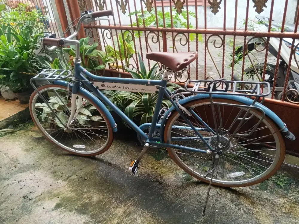 Sepeda London Taxi Original City Bike Klasik Vintage Biru