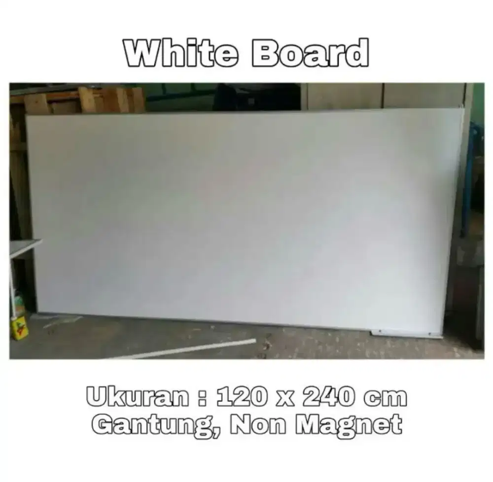 Papan tulis spidol uk 120 x 240 cm baru white board murah