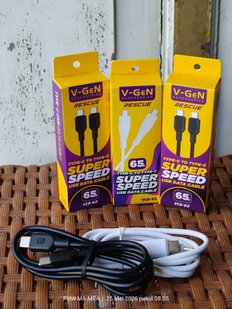 Kabel V-Gen C to C 65watt ( SUPER FAST CHARGING )