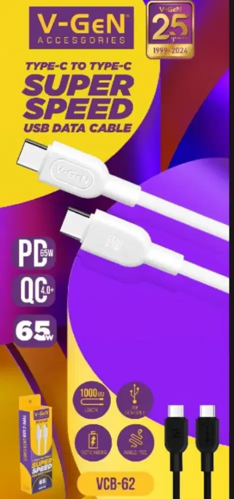 Kabel V-Gen C to C 65watt ( BISA COD )