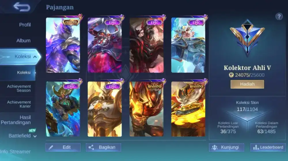 Akun ml collector nih lek nego tpis