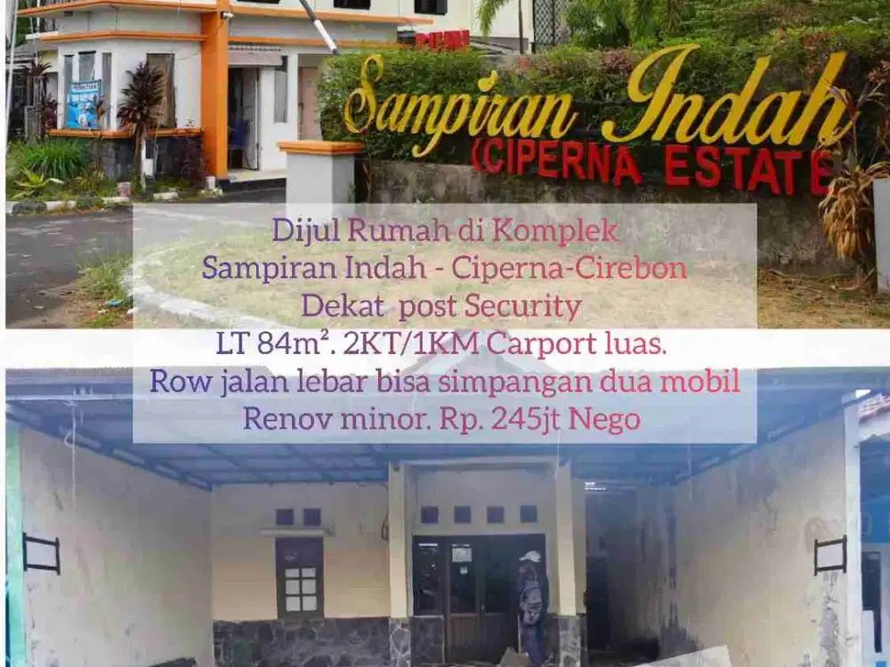Rumah cluster Murah cocok utk invest di Bumi sampiran Ciperna Cirebon