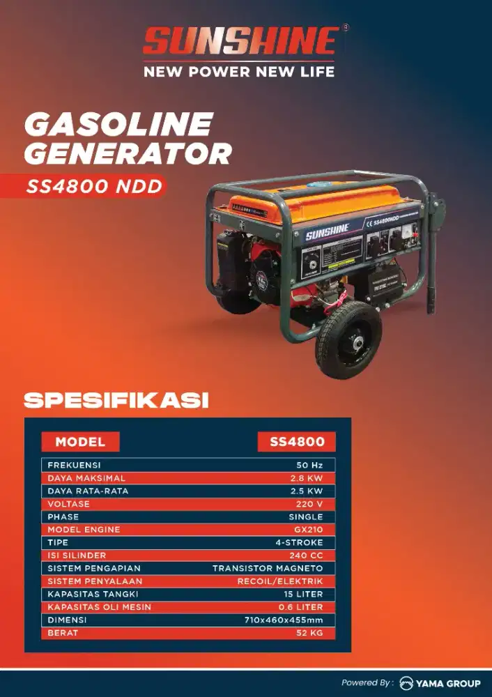 Genset 2500watt sunshine