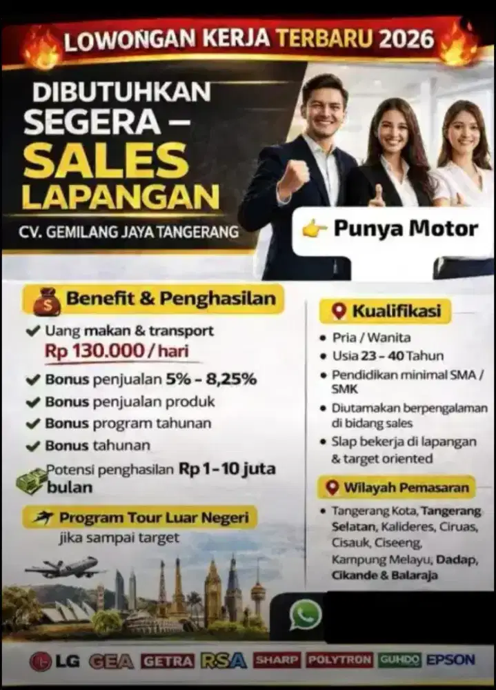 SALES MARKETING Elektronik,hp,furniture