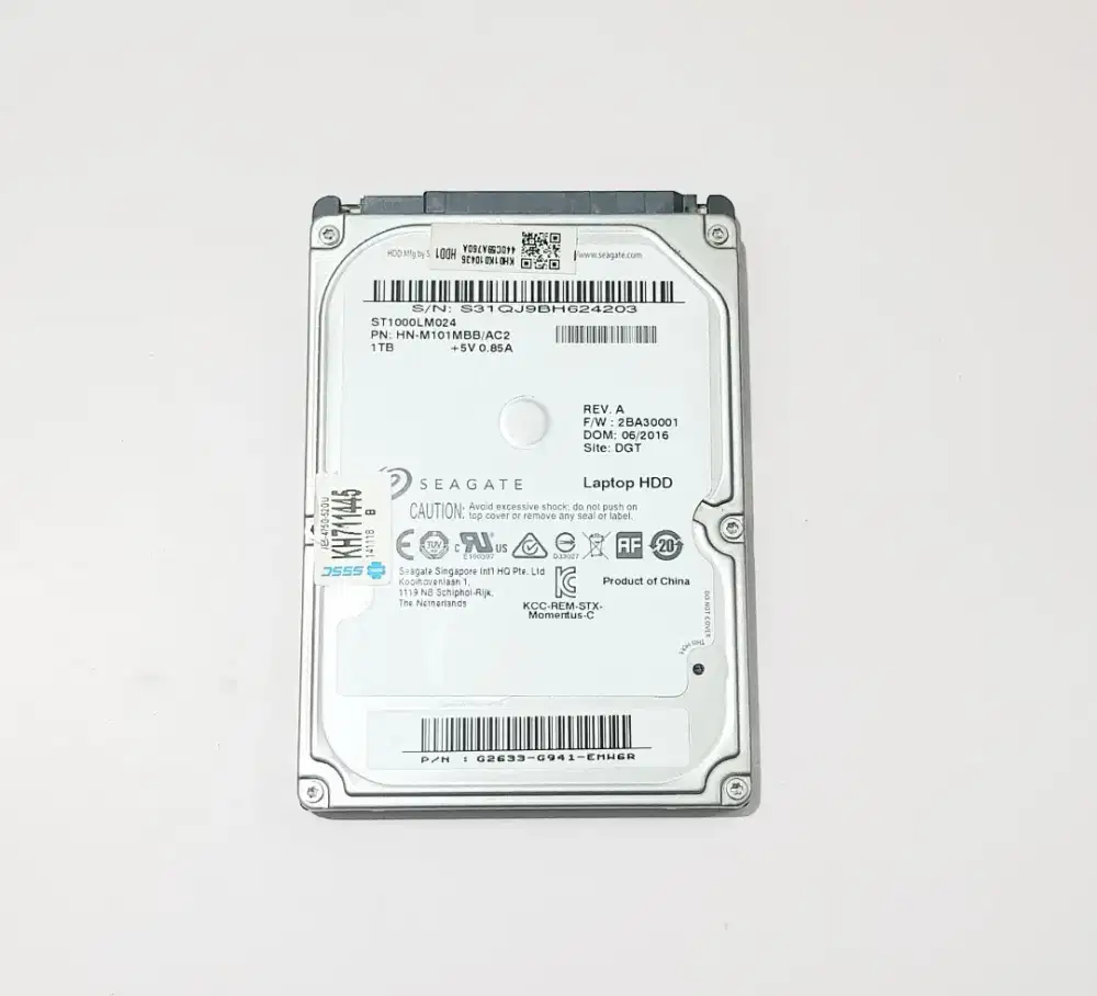 Hardisk Laptop SEAGATE 1 TB Original Second Normal Tested