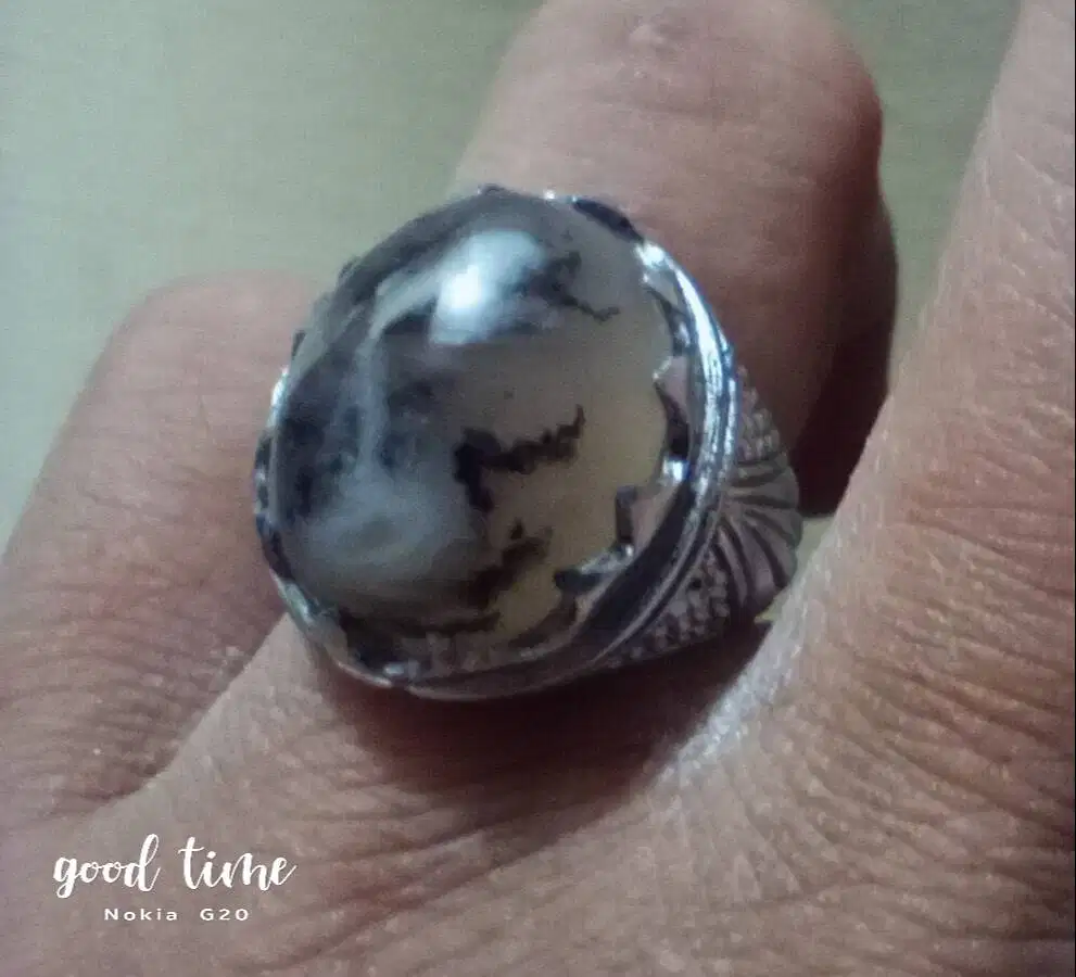 Cincin Batu Alam Akik Dendritik / Natural Dendritic Agate
