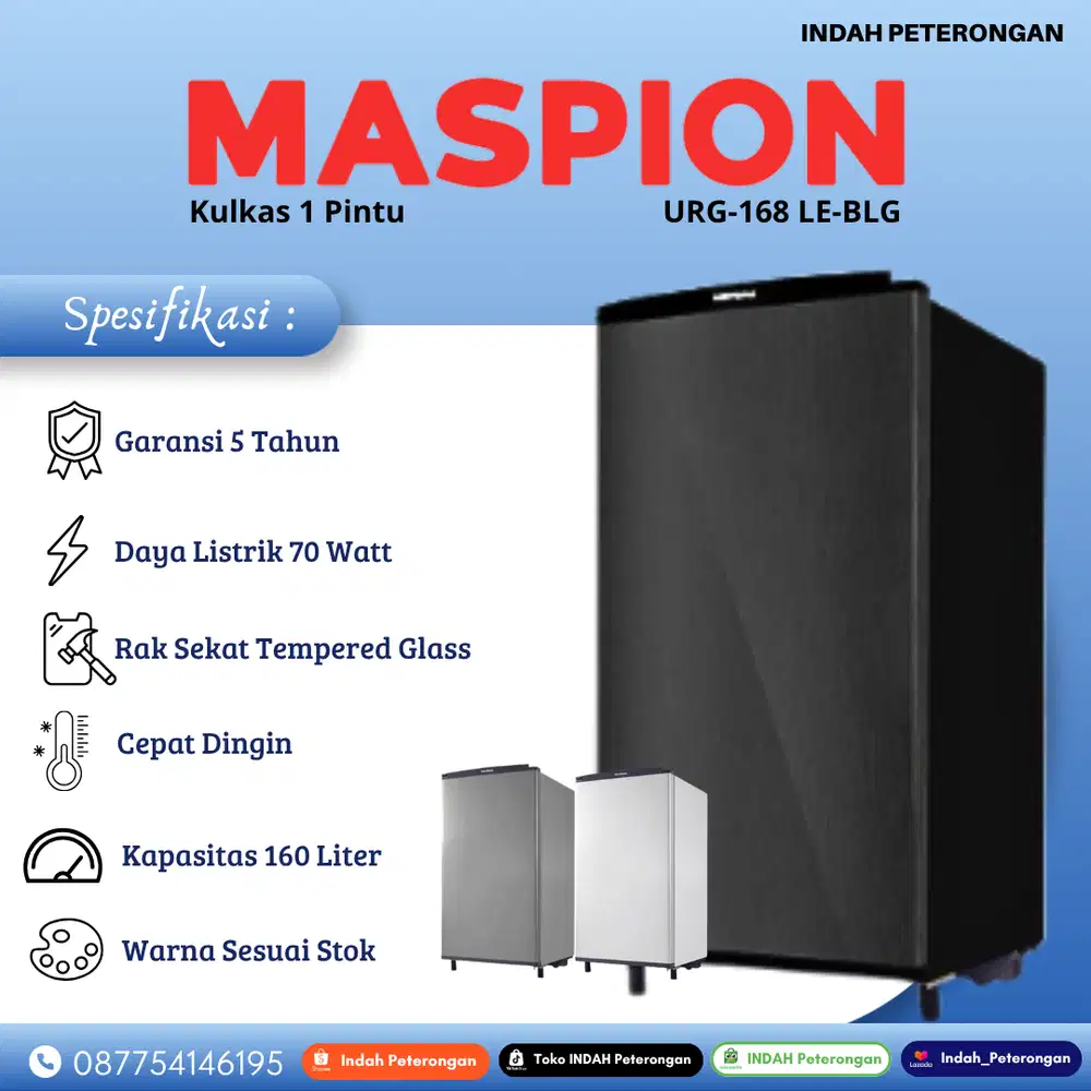 Lemari Es MASPION URG-168 LE-BLG