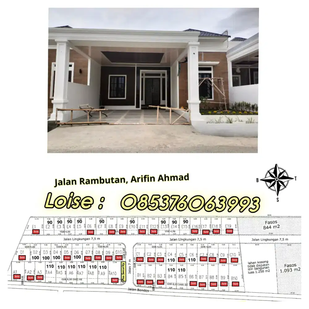 Perumahan Cluster One Gate Strategis jl.Rambutan