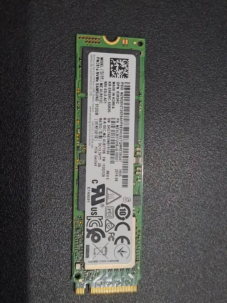 Ssd nvme samsung 512gb seken normal sentinel 100/99