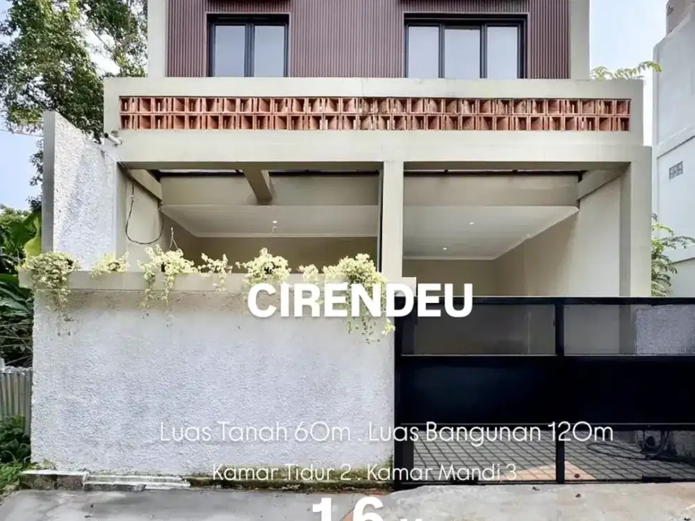 Rumah 3 Lantai Cirendeu 2 Kamar Luas 120m Dekat MRT Lebak Bulus