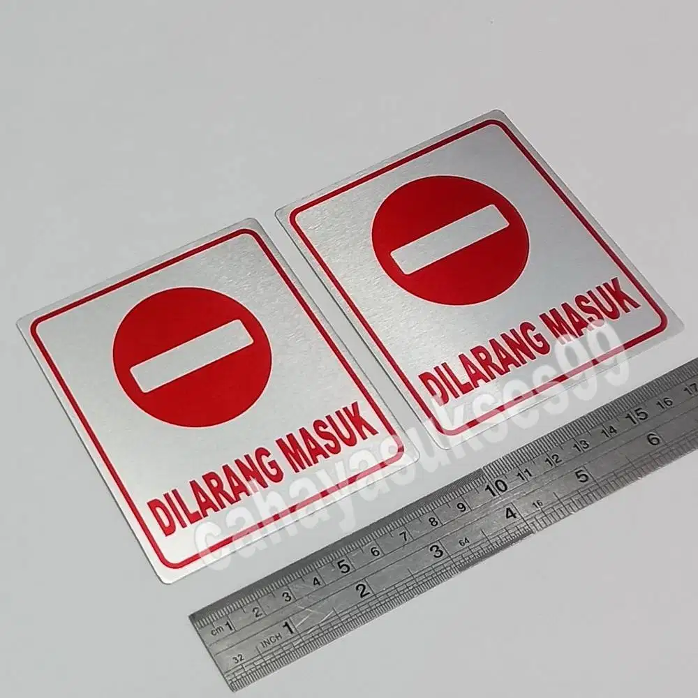 Sticker Aluminium Sign Board DILARANG MASUK Stiker Pintu Ruangan