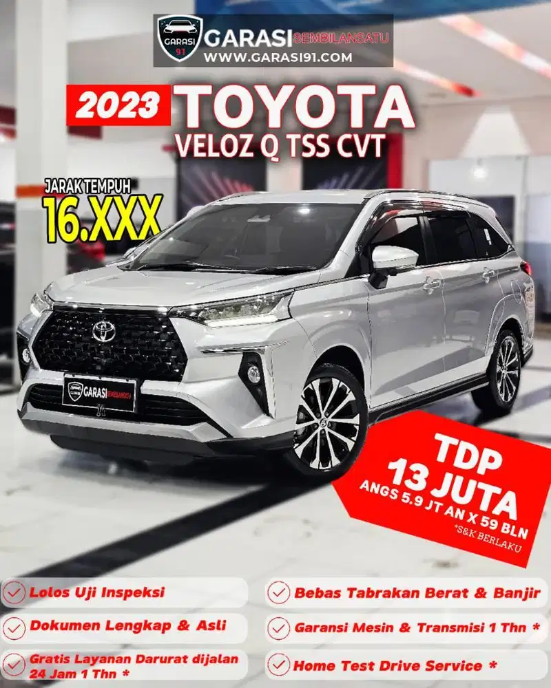 ‼️TDP 13 JT‼️TOYOTA VELOZ Q TSS CVT 2023 LIKE NEW KM 16 RIBU PERAK