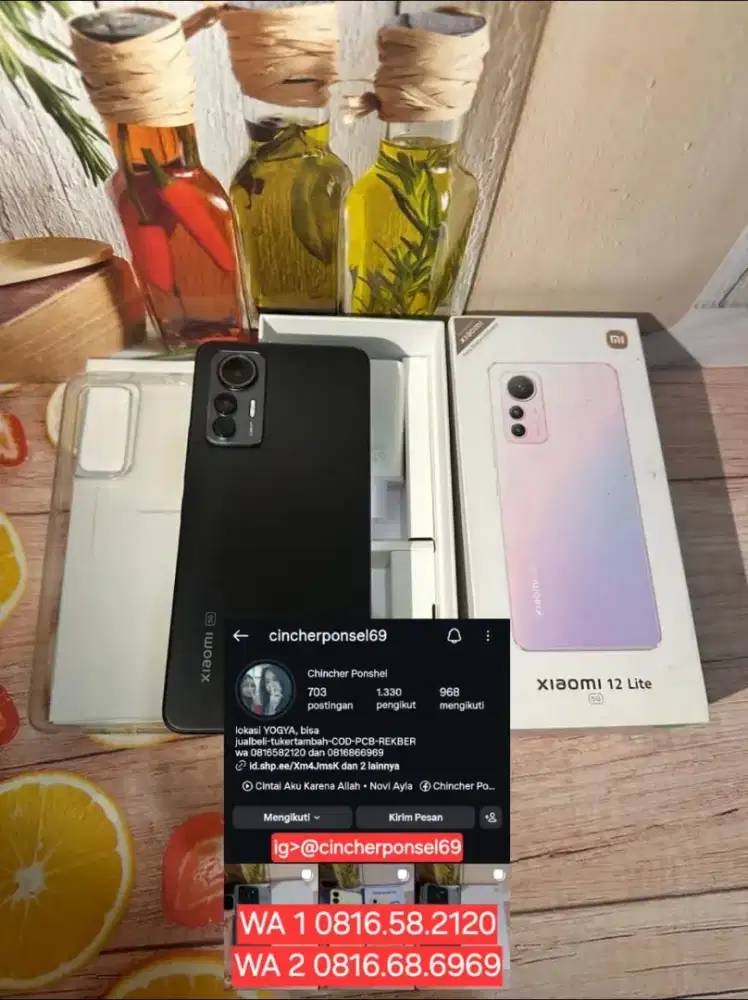 Jual Hp XIAOMI 12 LITE 5G 8/256 istimewa likenew fullset original