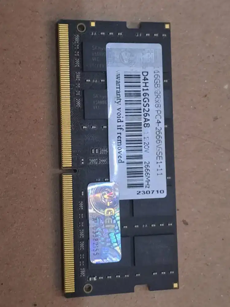 Ram laptop sodimm 16gb ddr4 2666mz merk Vgen seken normal