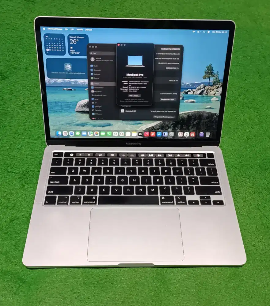 Apple MacBook Pro 2020 Intel i5 16/512 Silver Touchbar Mulus Murah