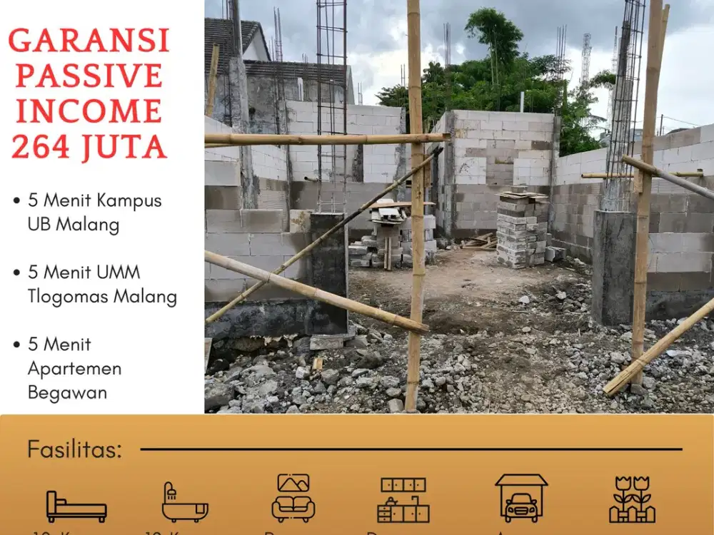 Rumah Kost Malang Passive Income Ratusan Juta Setahun 5 Menit Apartemen Begawan Tlogomas Malang SHM Ready