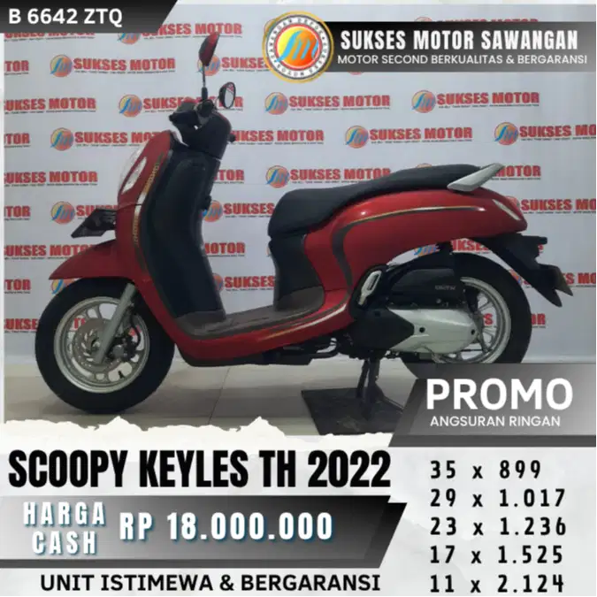 MULUS HONDA NEW SCOOPY KEYLES TH 2022 BISA CASH KREDIT BERGARANSI