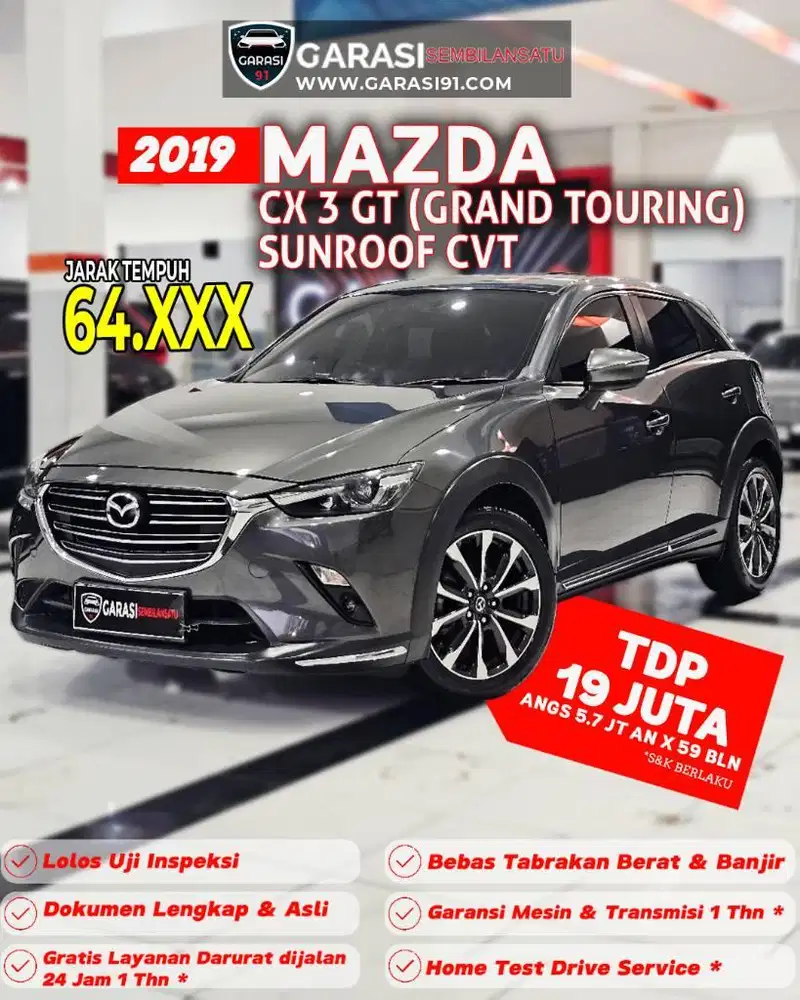 ‼️TDP 19 JT‼️MAZDA CX 3 GT SUNROOF CVT 2019