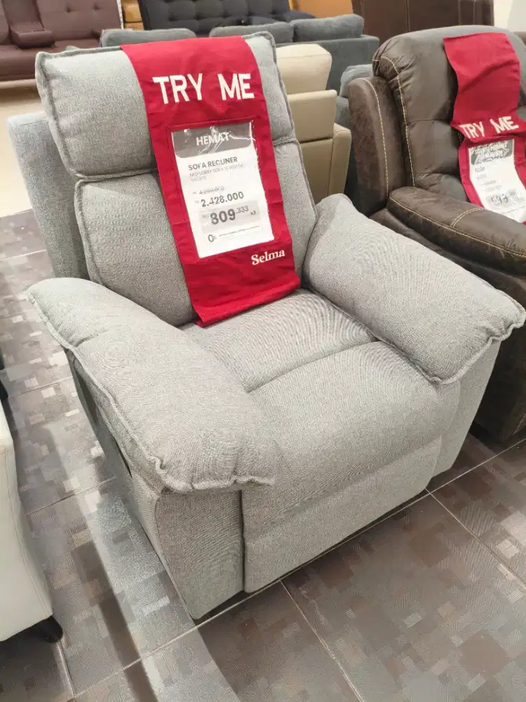 SELMA NEO LORRY SOFA RECLINER FABRIC 1 SEATER – ABU-ABU