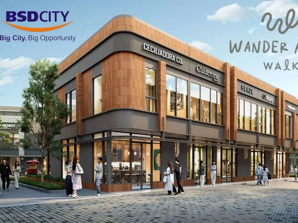 Dijual Ruko Terbaru Wander Alley Walk di BSD City, Tangerang