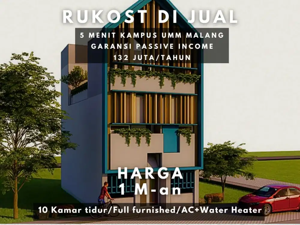 SHM Pecah 5 Menit Kampus UNISMA Malang Full Furnished Kos Dijual