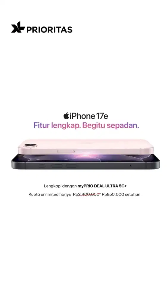 bundling ip 17e XL prioritas ultra 5G+ unlimited
