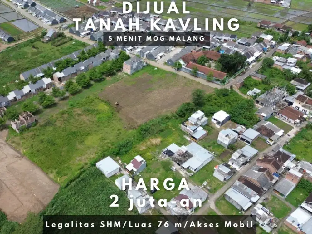 Untuk Dibangun Rumah 5 Menit Kampus UNMER Malang Jual Kavling SHM