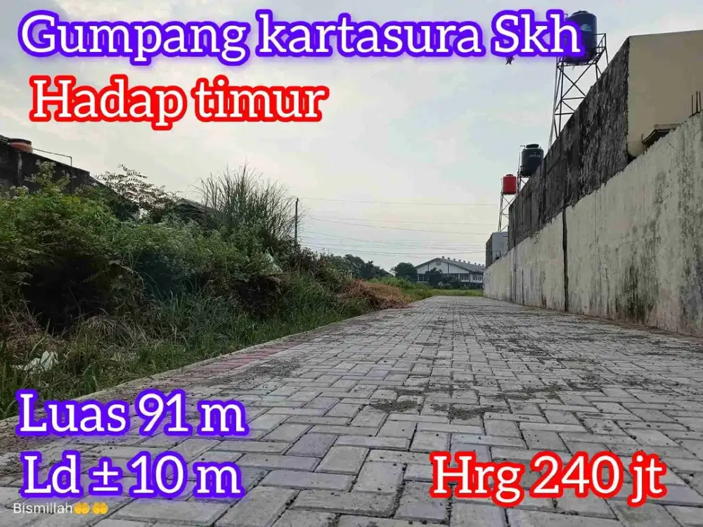 Dijual pekarangan 91m di gumpang kartasuro
