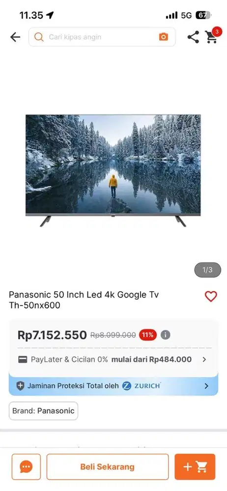 PANASONIC LED GOOGLE TV 4K TH 50NX600
