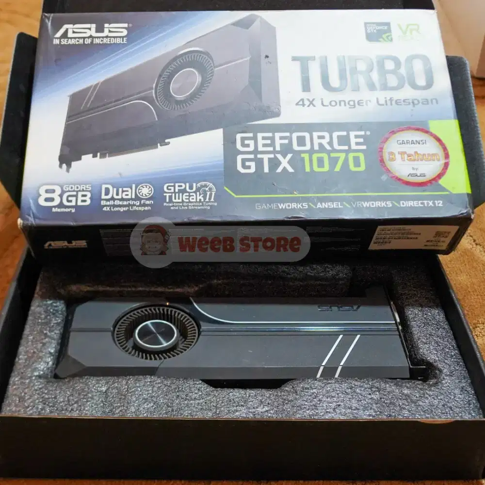 VGA Asus Turbo GTX 1070 mulus fullset Nego