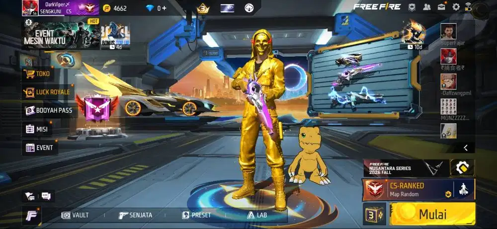Jual akun ff sg evo starlinght cengqueror lvl 6