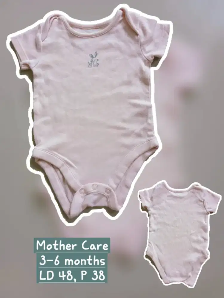 Baju bayi bodysuit lengan pendek Mother Care 3-6 months, preloved