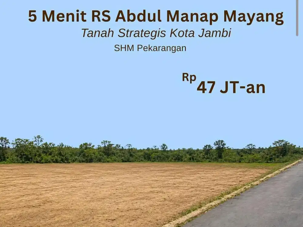 Jual Tanah Bagan Pete Kota Jambi Dekat Jalan As 1