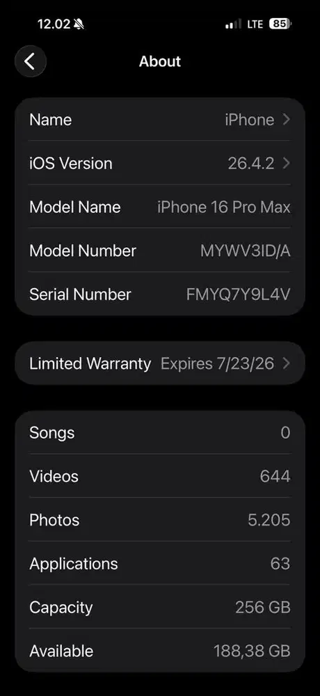 Iphone 16 Pro Max 256