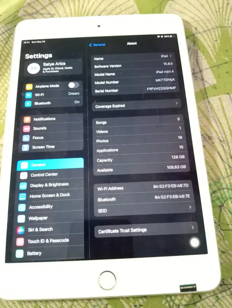 iPad mini 4 (wifi+cellular BP) 128gb
