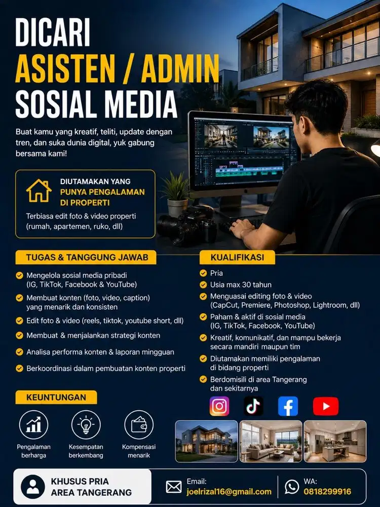 Di butuhkan admin sosmed