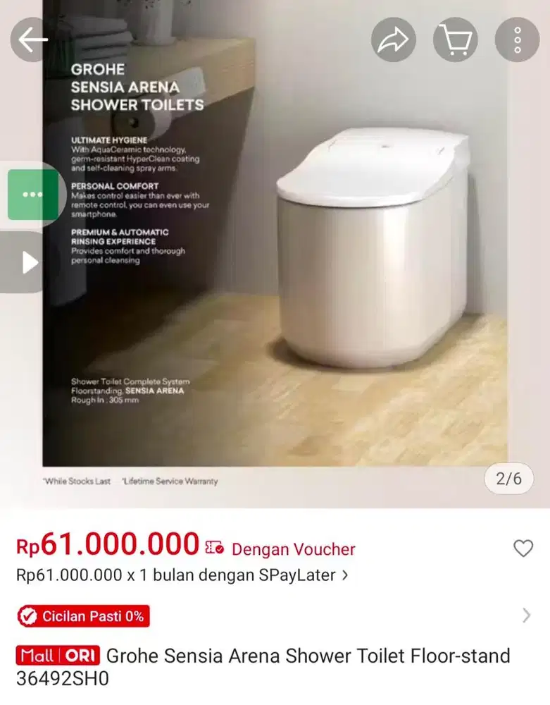Grohe sensi arena shower toilets