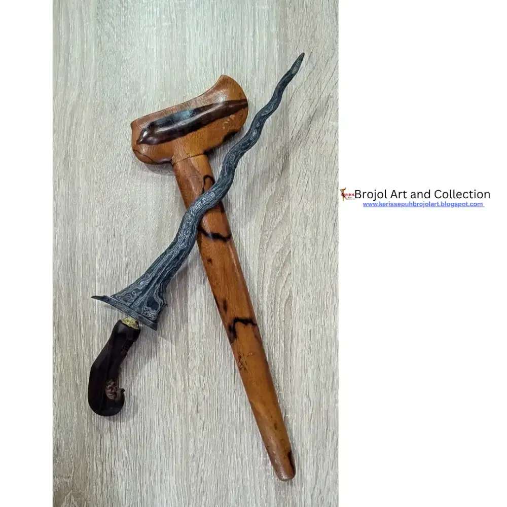 Keris Sepuh Sabuk Inten Pamor Pedaringan Kebak Warangka kayu Kendit