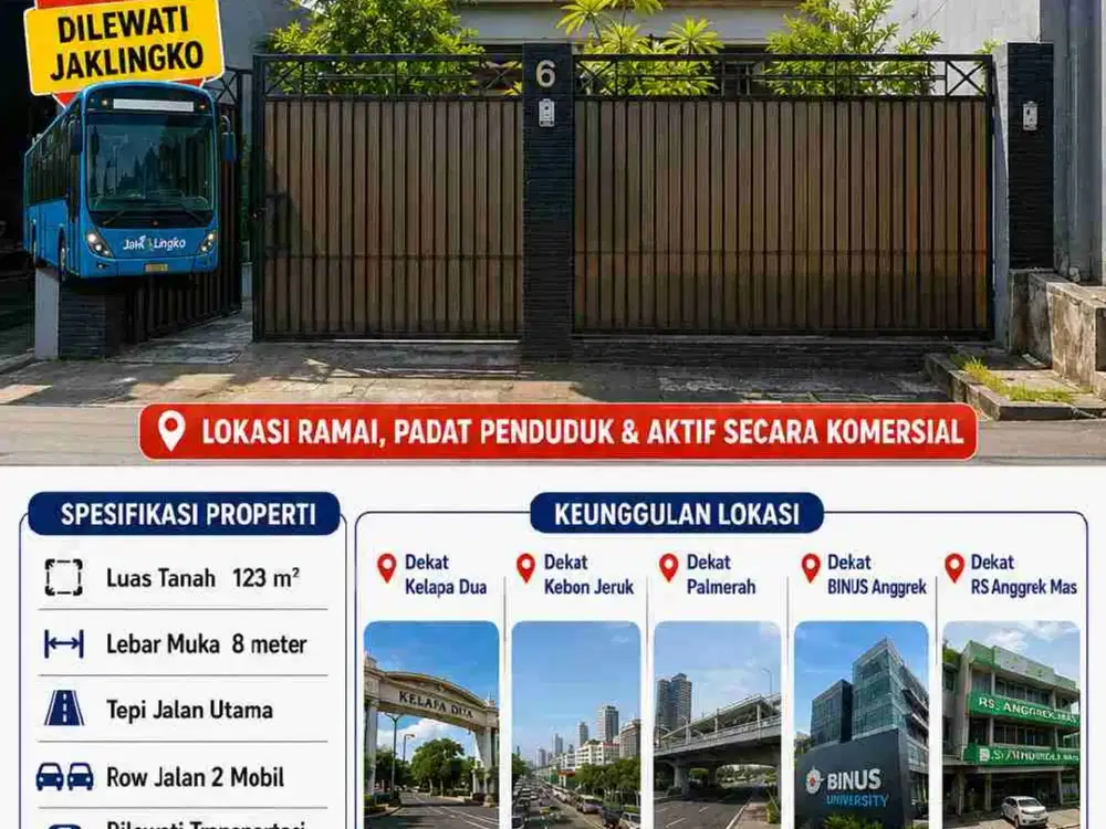 Lokasi emas! Strategis ! Rumah siap huni dekat pasar kembang Rawabelong Jakarta barat