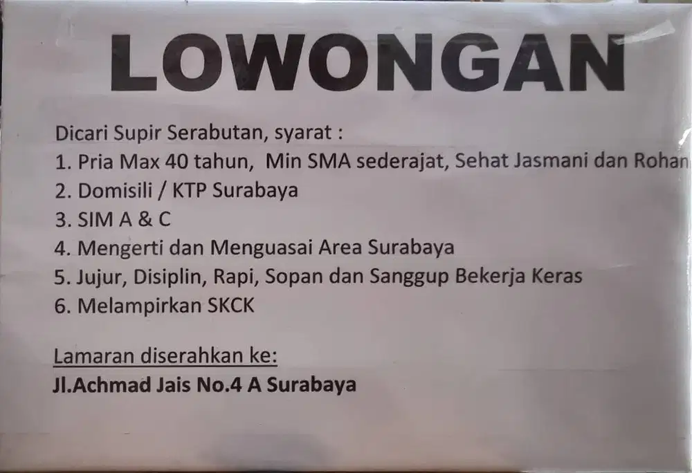 Supir Serabutan
