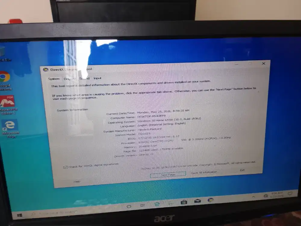 Monitor lcd 16 Inc Acer