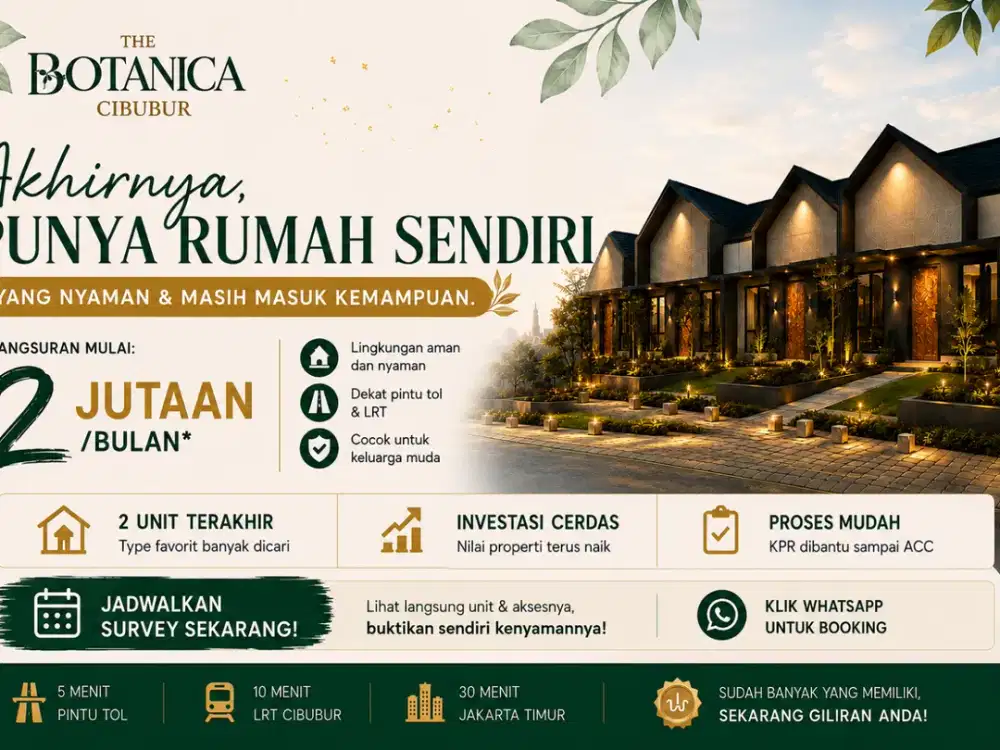 Jual Cepat Rumah Siap Huni Kenyamanan & Keamanan Sangat Terjaga hanya 4 juta / Bulan