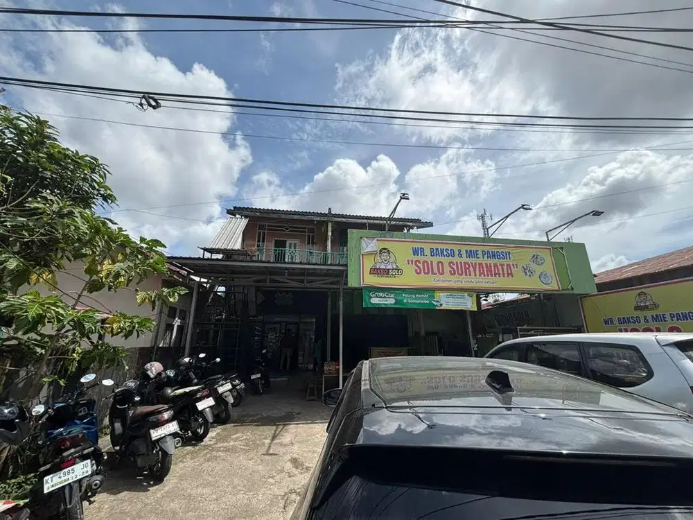 Dijual tanah dan bangunan pinggir jalan tinggkat 2