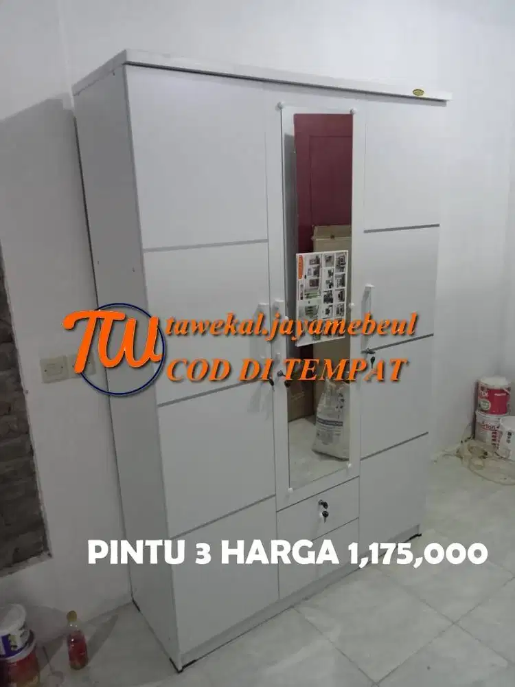 LEMARI PAKAIAN MINIMALIS LEMARI MODEL TERBARU PINTU 3 DAN 2 FUL KACA