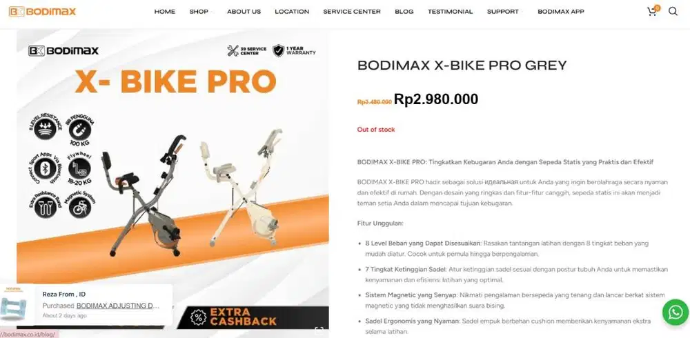 Bodimax X Bike Pro Ivory Static Bike