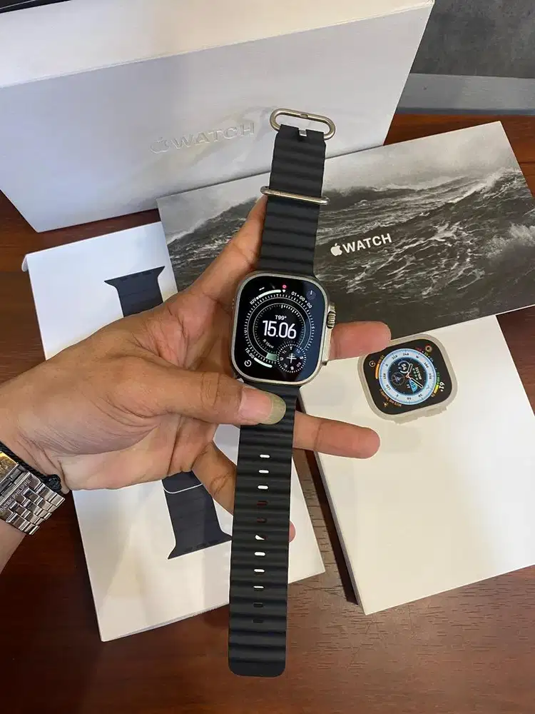 Apple Watch Ultra 1 49mm titanium midnight ocean band Garansi Ex inter