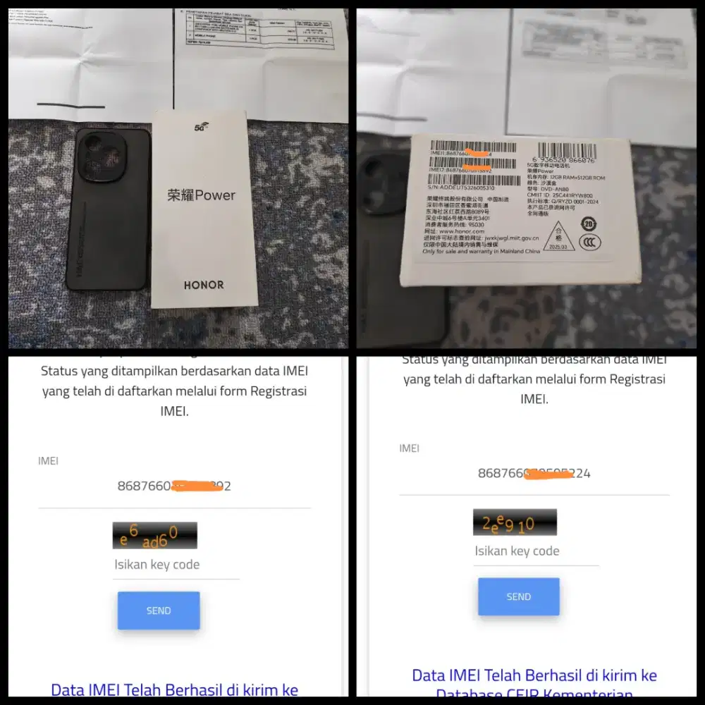 Honor power 5G 512 Baru Beacukai