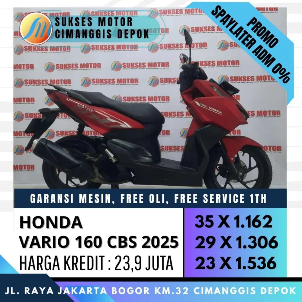 VARIO 160 CBS 2025 CASH KREDIT CC PAYLATER [SUKSES MOTOR]