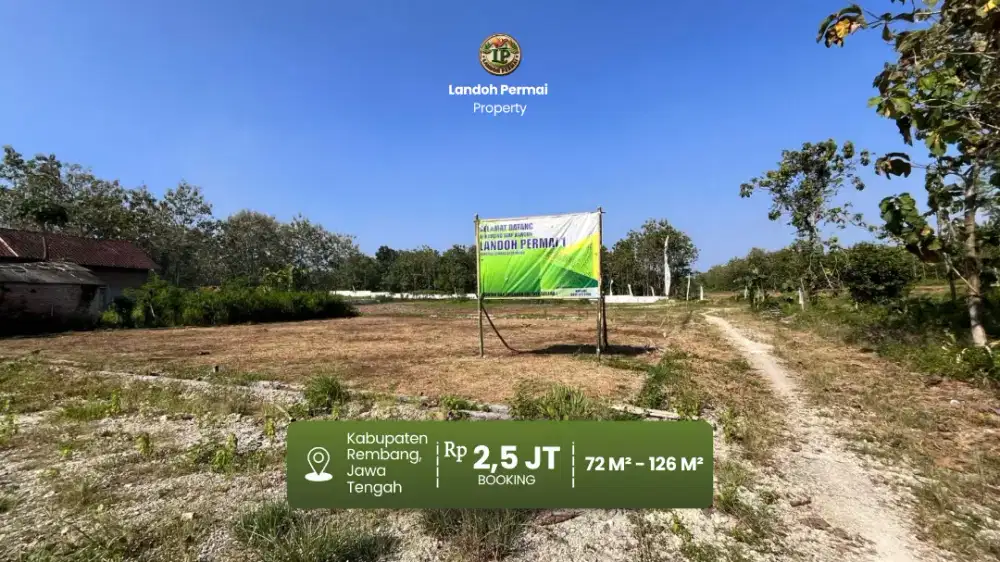 FOR SALE - TANAH KAVLING KOSONG - SIAP BANGUN - REMBANG